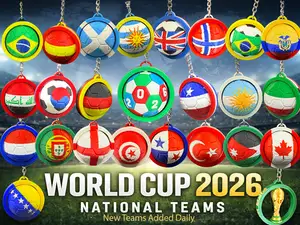 World Cup 2026 Spinning Football Soccer Keychains
