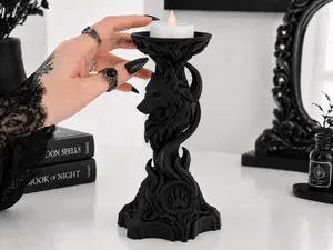 Goth Wolf Tealight Candle Holder