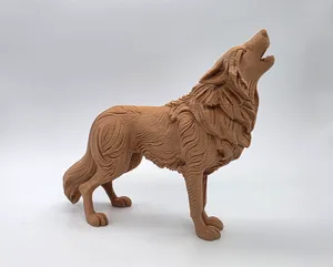 Standing Howling Wolf Statue