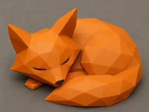 Dreaming Fox – Low Poly Charm