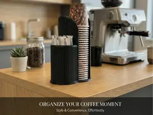 Modern Ribbed Coffee Station Organizer