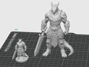 Barbaren Dragonborn D&D Miniatur 