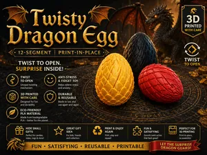 Twisty Dragon Egg | 12-Segment | Print-in-Place