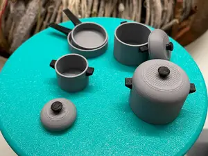 Puppenhaus Zubehör Töpfe Pfannen Set