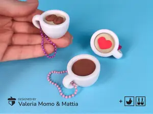 Coffee Cup Keychain & Charms (print-in-parts)