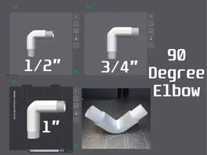 90 Degree Pipe Threaded Elbow - 1/2", 3/4" and 1"