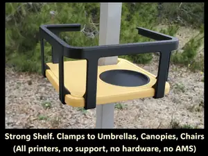 Corner Shelf that clamps to round & square Posts.