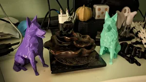 Sitting dog low polygon
