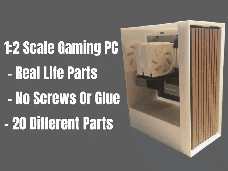 1:2 Ultra Realistic Gaming PC - No Screws or Glue