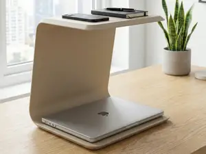 Minimalist C-Stand Laptop Dock & Desk Space Saver