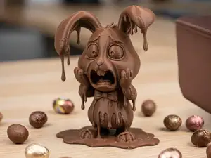 Easter - Funny Scared Melted Chocolate Bunny