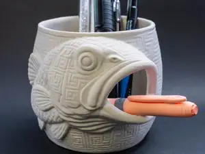 Bass fish Pen Holder Desk Organizer planter