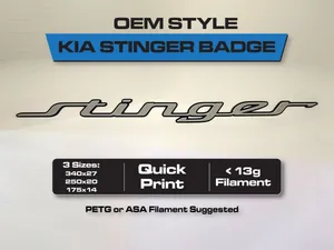 OEM-Style Kia Stinger Script Badge