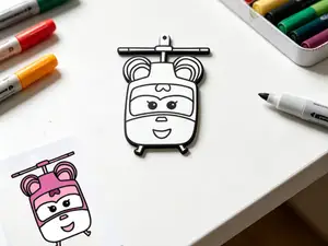 小爱涂色画挂件-DIY涂鸦填色手工卡-儿童涂色画画玩具
