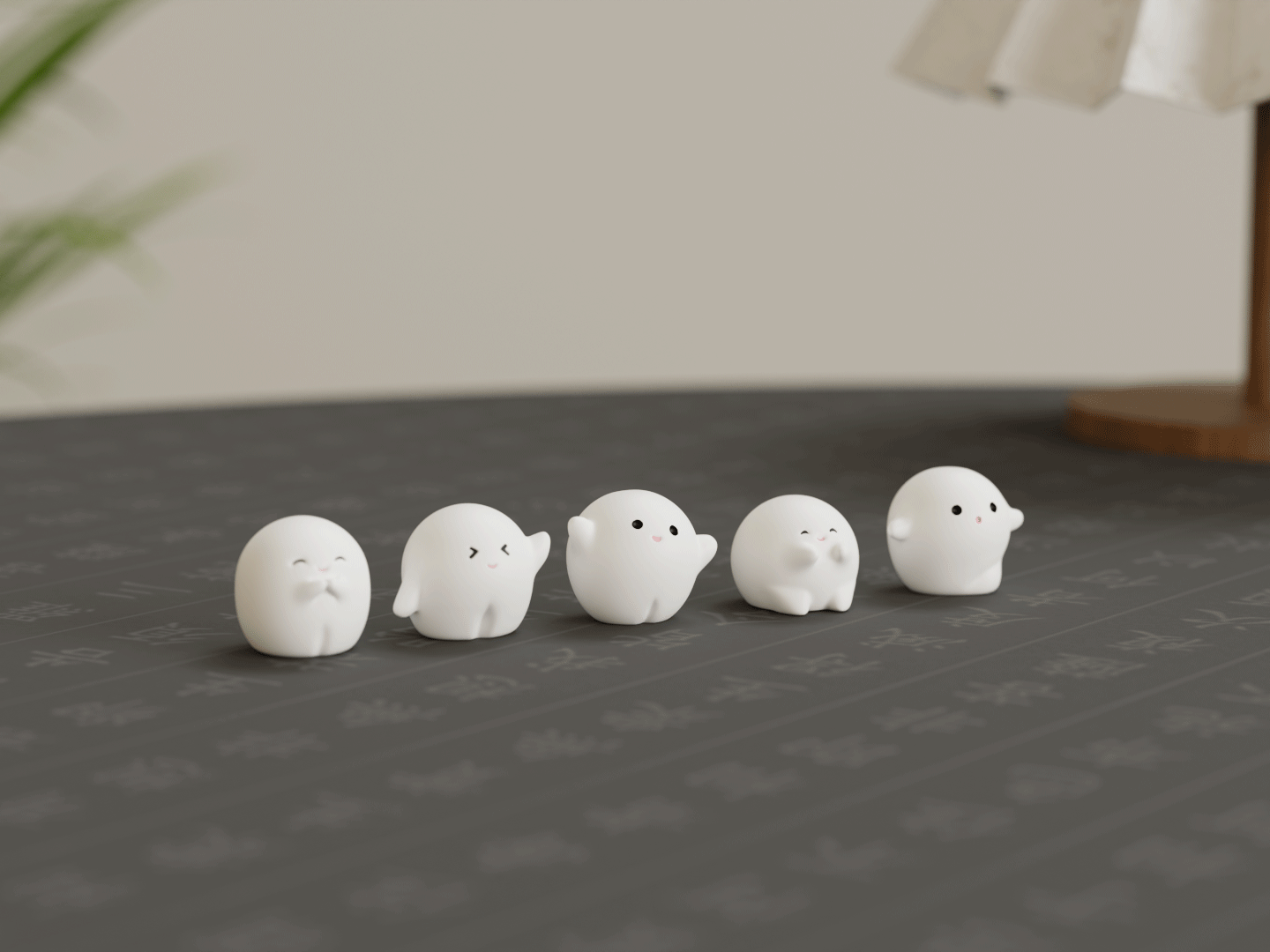 5 cute little guys, easy quick to print, ornament