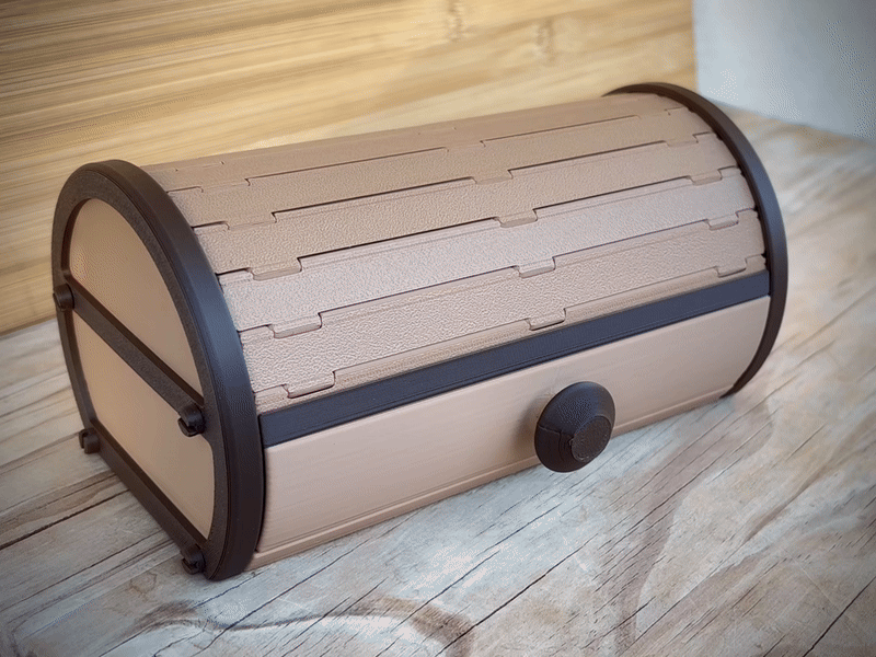 Cylinder Tambour Box | Roll top Storage| Organizer