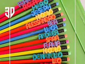 Tag con nome bambino per matite