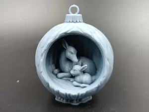 Christmas Deer Family Ornament – Winter Tree 
