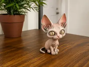 Cute Sphynx Kitten Figurine Cat Decor