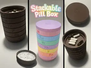 Pill box, Modular Pill & Creatine Stacker