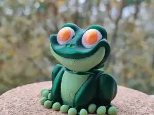 Cute Frog with Wiggly Head! Print In Place!!!