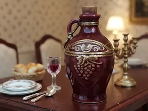 Miniature Ceramic Wine Bottle