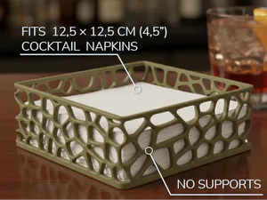 Organic Napkin Holder –Cocktail 12.5×12.5cm (4.5″)
