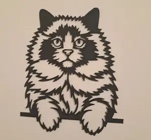 Cute Cat Sculpture , line art cat, 2d art cat