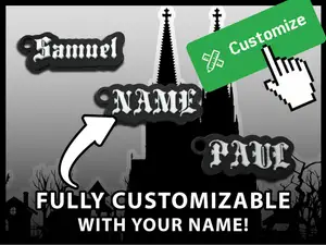 Gothic Font fully customizable Keychain Generator