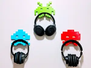 Space Invaders Headphone Hangers Wall Art