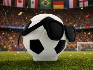Soccer ball (Football) with sunglasses