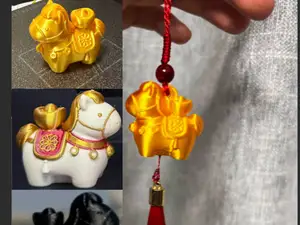 马上来财|小马驼金|金元宝|马年大吉|马年雕塑(挂绳孔版本已释放,可制作流苏)
