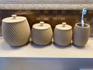 Bath spiral container box set with lid (S-XL)