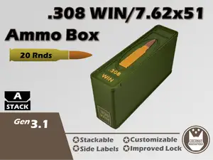Ammo Storage Box .308 WIN / 7.62x51 NATO 20 Rounds
