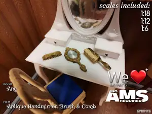 WLM - Gilded Hand Mirror, Brush & Comb