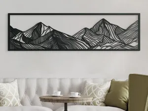 Wide Minimalist Mountains Wall Art