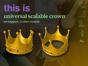 Universal 3D Crown – No Supports Needed!