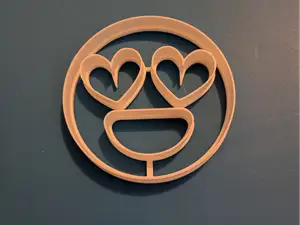 Smiley Face with Heart Eyes Cookie Cutter