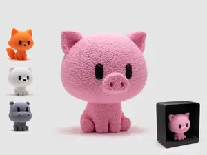 Pig Figurine & Stand | No AMS | Fuzzy Skin