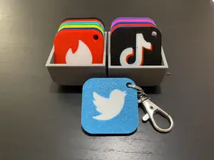Twitter - Social App Icon Keyring