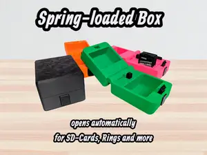Spring loaded Box Container for Ring, SD Card, etc