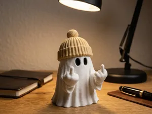 RUDE GHOST WITH MIDDLE FINGERS & HAT / HALLOWEEN