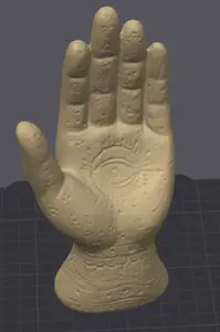 Eye of God Hand sculpture