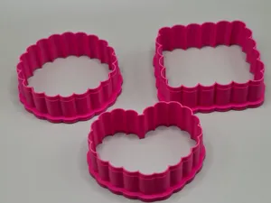 Scalloped Shape Cutter Circle, Square & Heart 