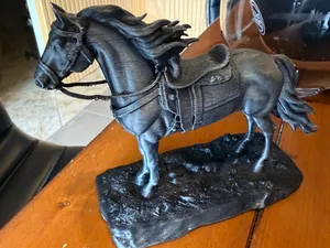 Realistic Horse with Saddle Detailed Figurine STL