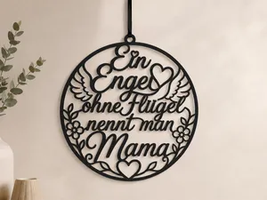 „Mama Engel“ – Liebevolle Wanddekoration mit Herz 
