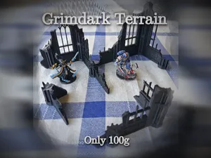 4# Set of Grimdark Ruins for Wargaming and DnD
