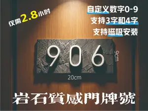 岩石3D质感门牌号,可自定义数字