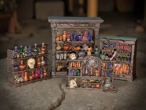miniatur shelves for Alchemisten