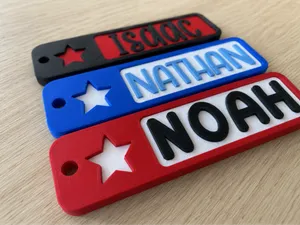Personalised Recessed Star Name Keyrings
